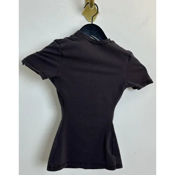 SKIMS Foldover Pants and Stretch Cotton Tee Set in Iron XX-Small - Picture 10 of 13